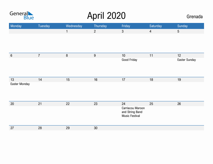 Fillable April 2020 Calendar