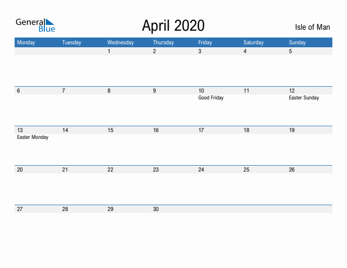 Fillable April 2020 Calendar