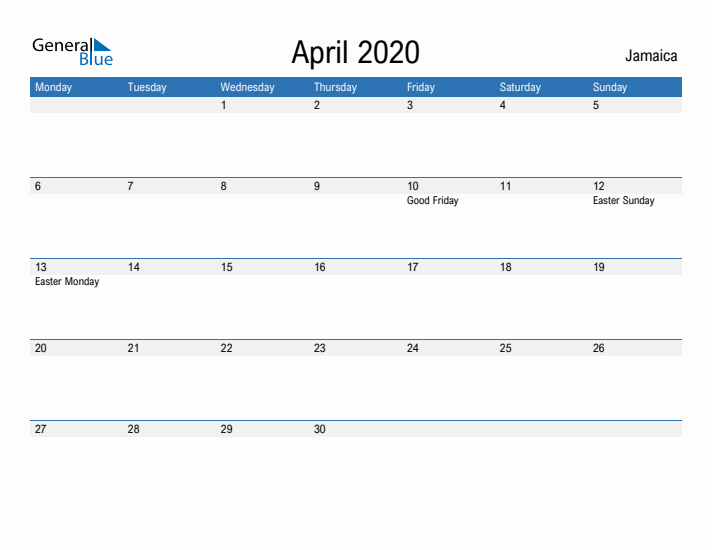 Fillable April 2020 Calendar