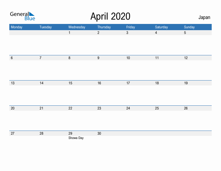 Fillable April 2020 Calendar