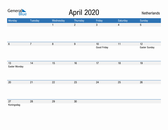 Fillable April 2020 Calendar