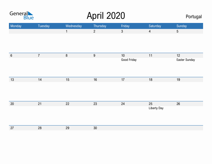 Fillable April 2020 Calendar