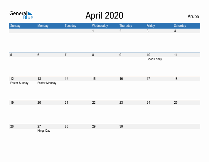 Fillable April 2020 Calendar