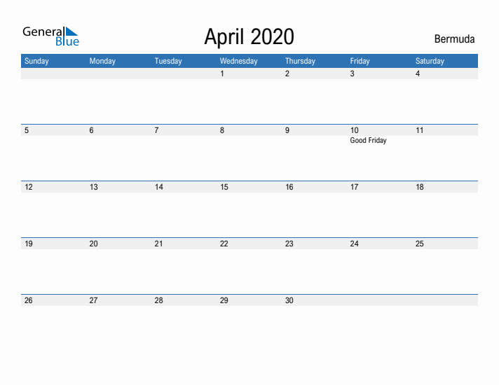 Fillable April 2020 Calendar