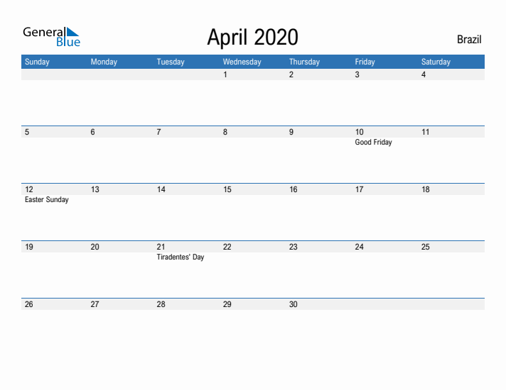 Fillable April 2020 Calendar