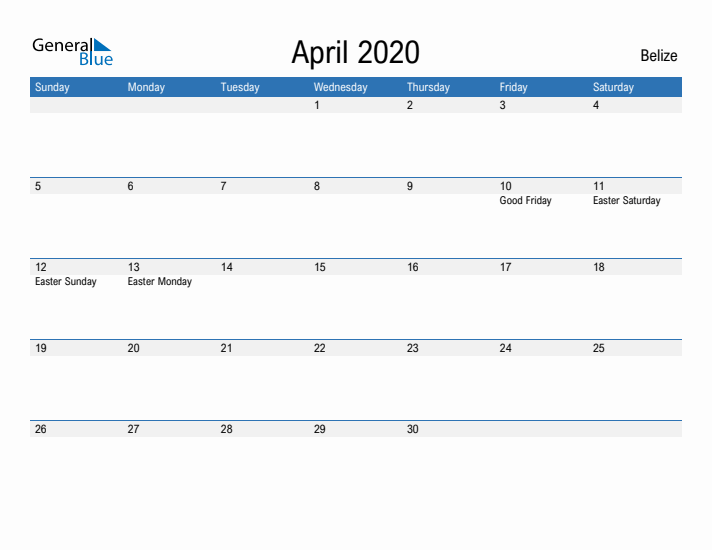 Fillable April 2020 Calendar