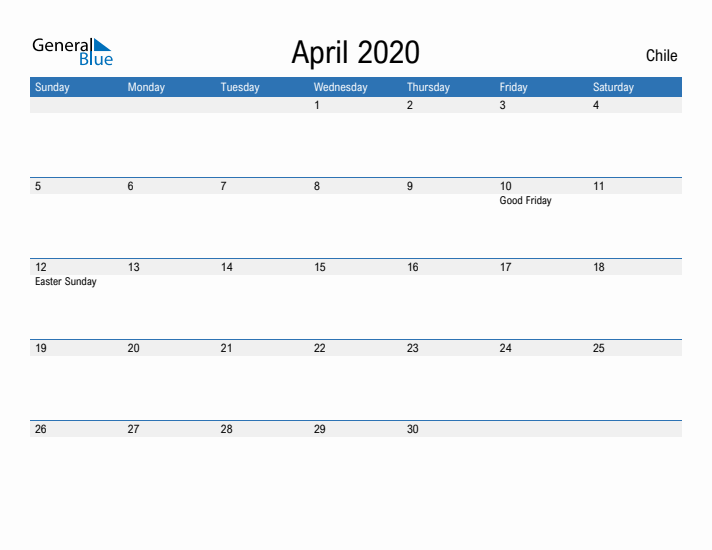 Fillable April 2020 Calendar