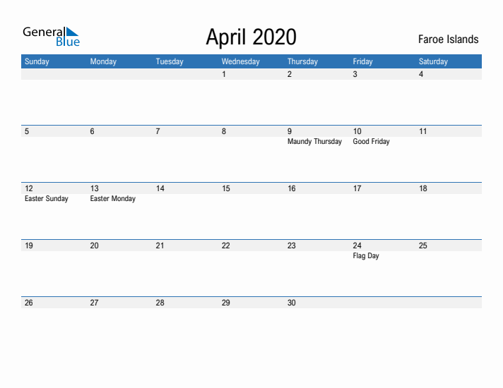 Fillable April 2020 Calendar