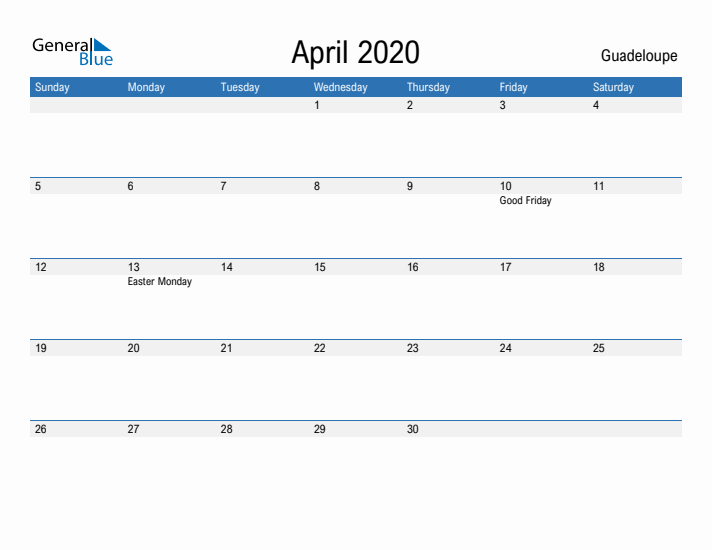 Fillable April 2020 Calendar