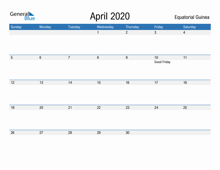 Fillable April 2020 Calendar