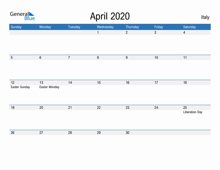 Fillable April 2020 Calendar