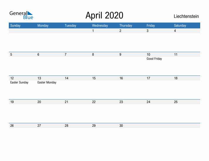 Fillable April 2020 Calendar