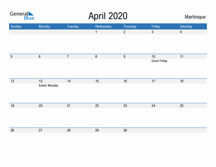 Fillable April 2020 Calendar