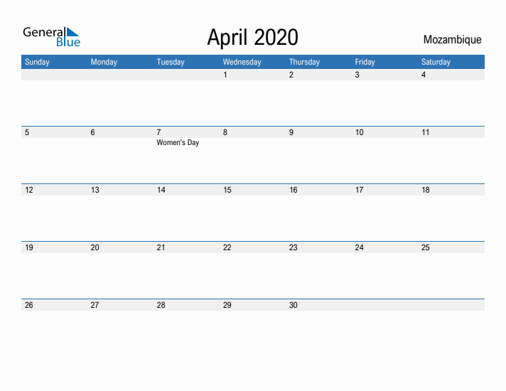 Fillable April 2020 Calendar