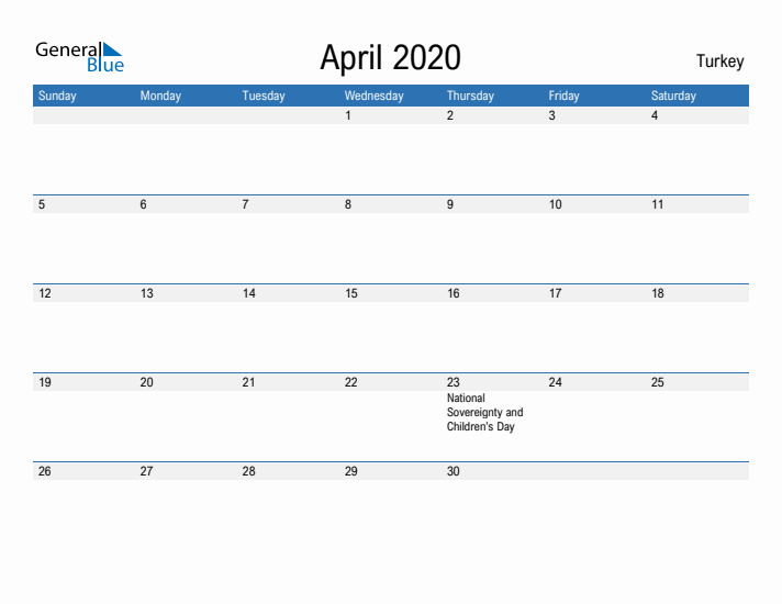 Fillable April 2020 Calendar