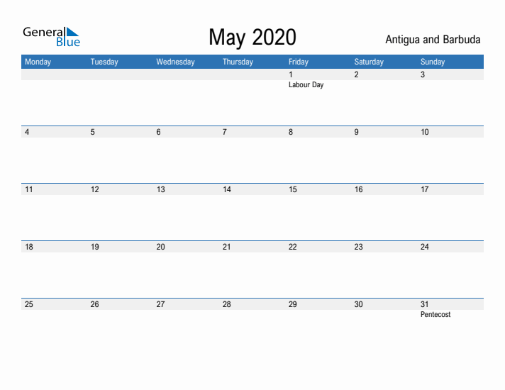 Fillable May 2020 Calendar