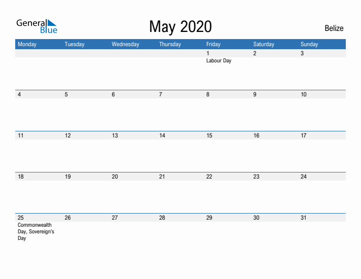 Fillable May 2020 Calendar