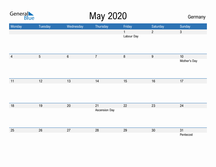 Fillable May 2020 Calendar