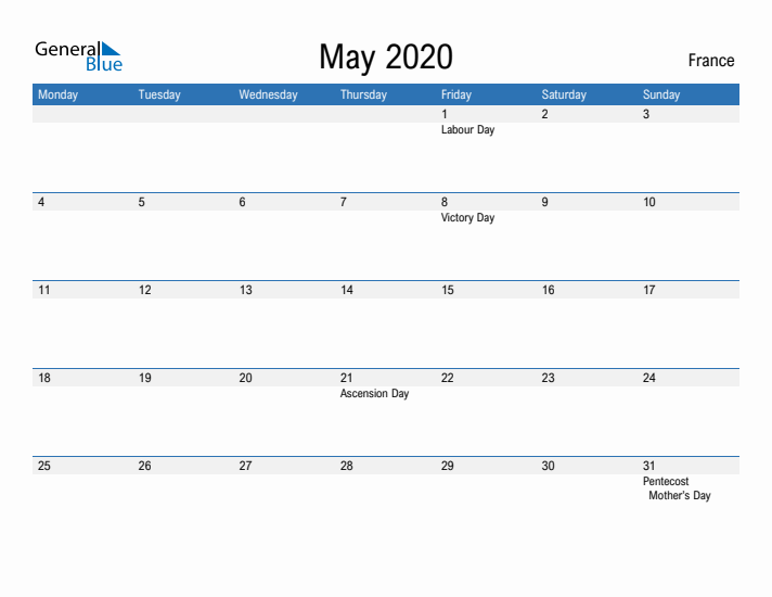 Fillable May 2020 Calendar