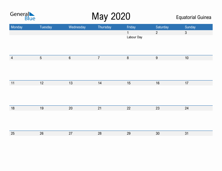 Fillable May 2020 Calendar