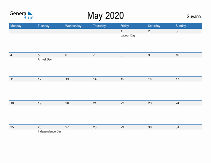 Fillable May 2020 Calendar