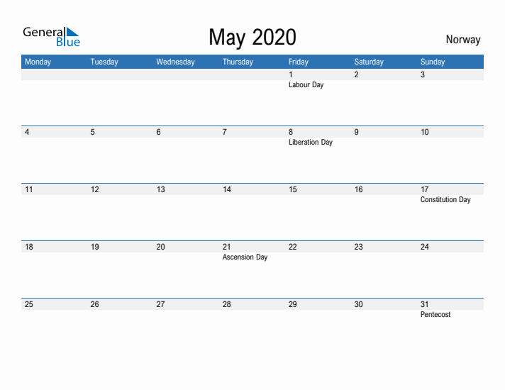 Fillable May 2020 Calendar