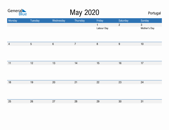 Fillable May 2020 Calendar