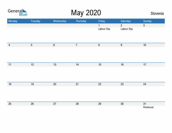 Fillable May 2020 Calendar