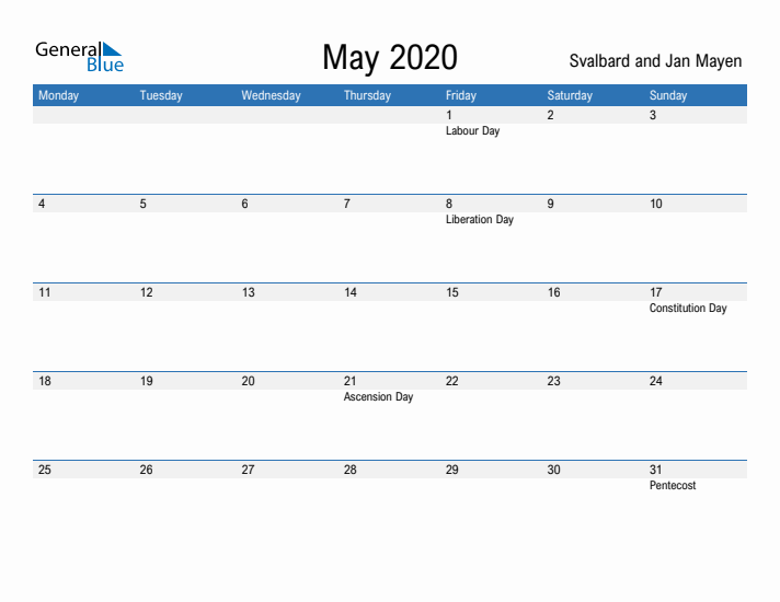 Fillable May 2020 Calendar