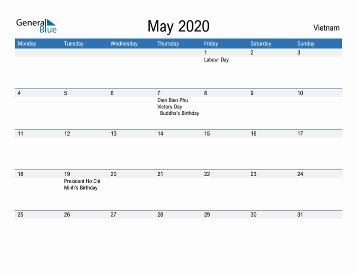 Fillable May 2020 Calendar