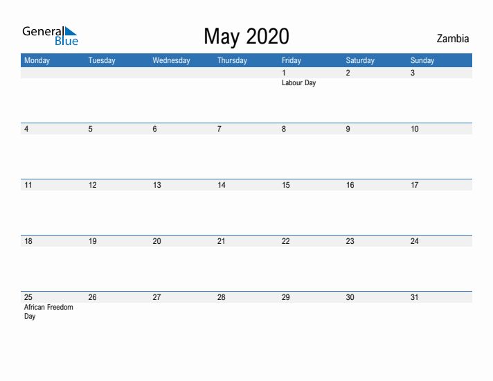 Fillable May 2020 Calendar