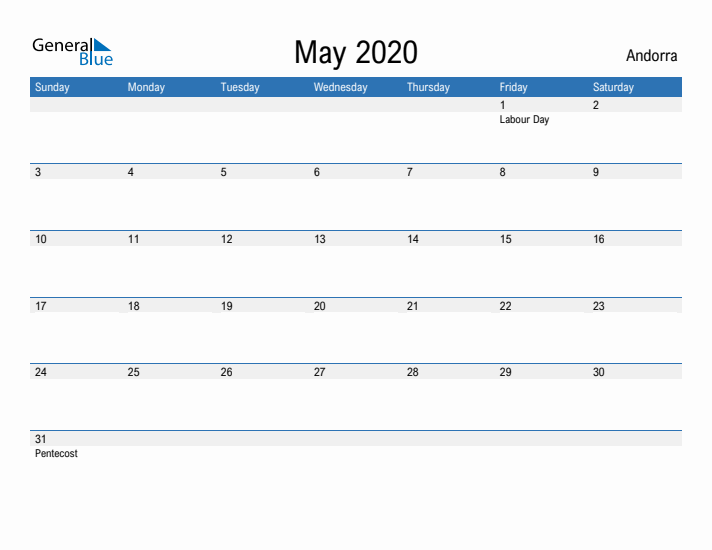 Fillable May 2020 Calendar