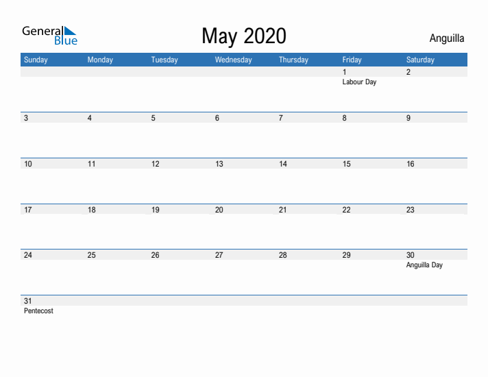 Fillable May 2020 Calendar