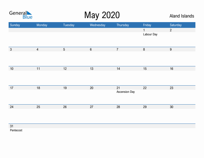 Fillable May 2020 Calendar