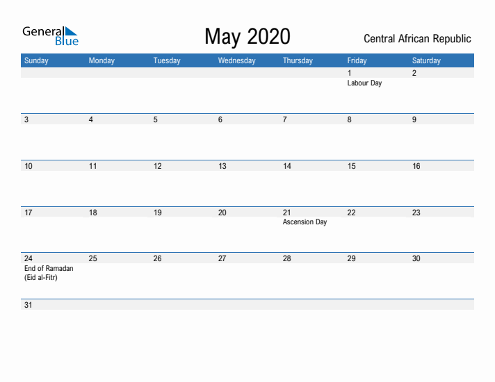 Fillable May 2020 Calendar