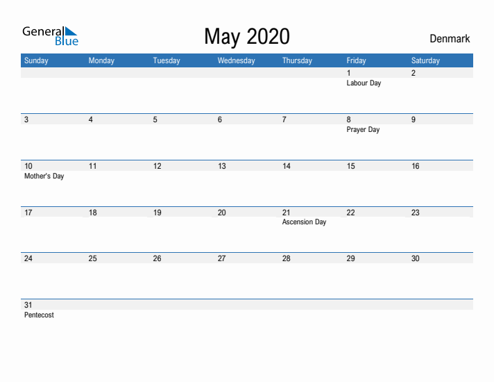 Fillable May 2020 Calendar