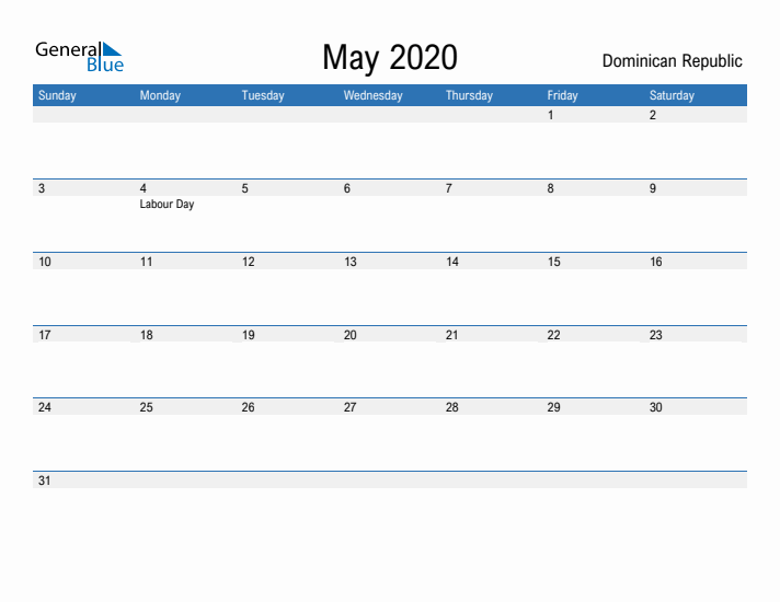 Fillable May 2020 Calendar