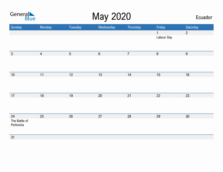 Fillable May 2020 Calendar