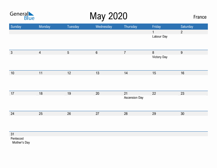 Fillable May 2020 Calendar