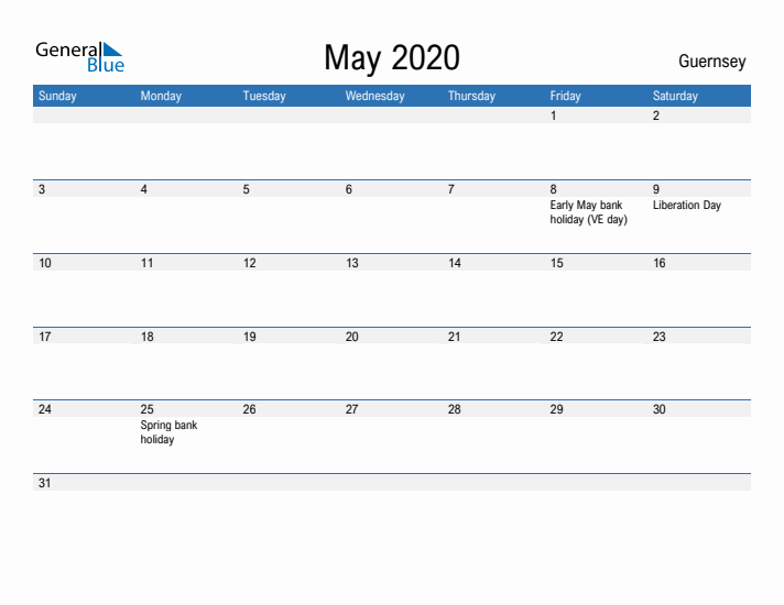 Fillable May 2020 Calendar