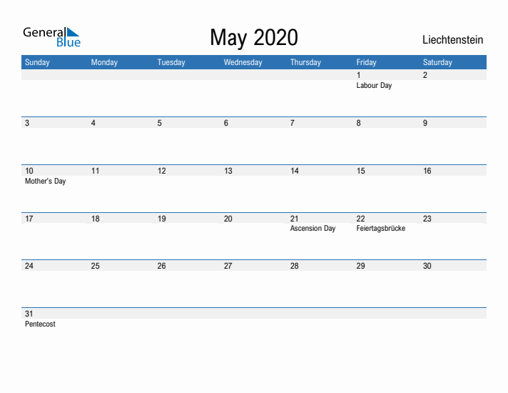 Fillable May 2020 Calendar