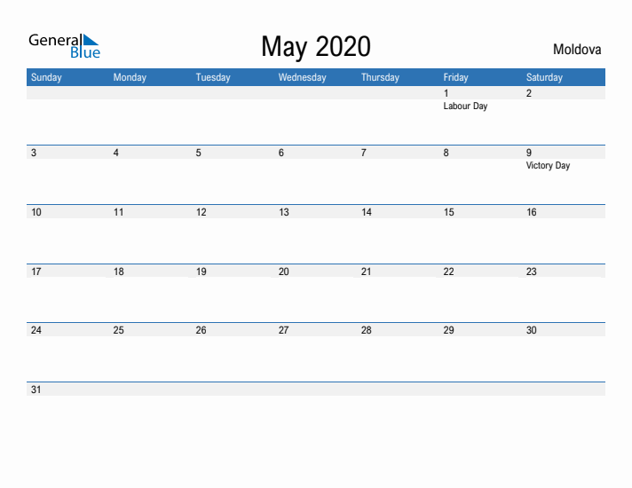 Fillable May 2020 Calendar