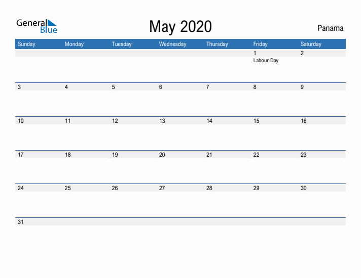 Fillable May 2020 Calendar