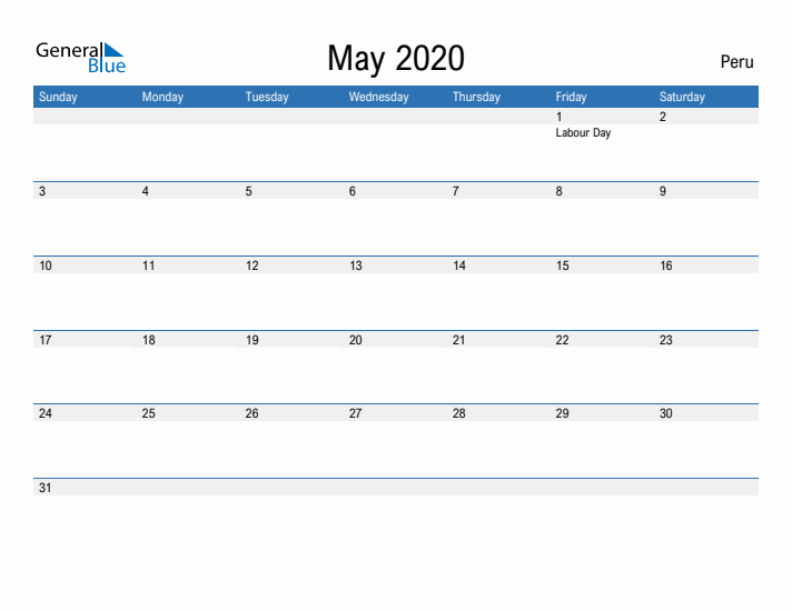 Fillable May 2020 Calendar