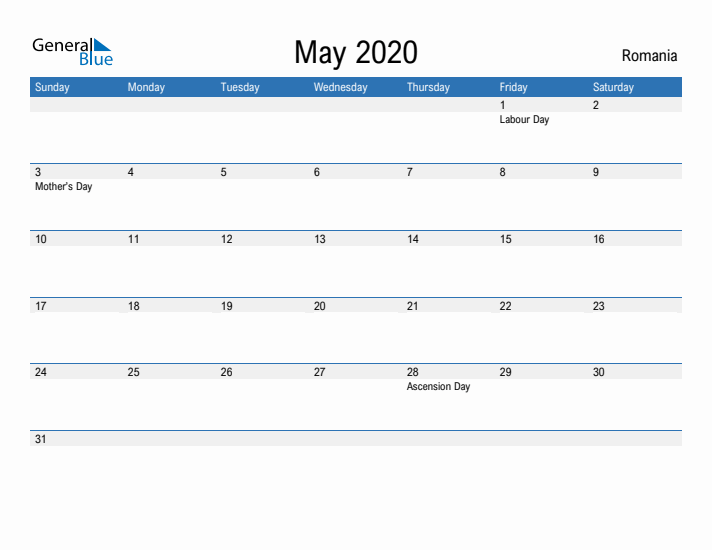 Fillable May 2020 Calendar