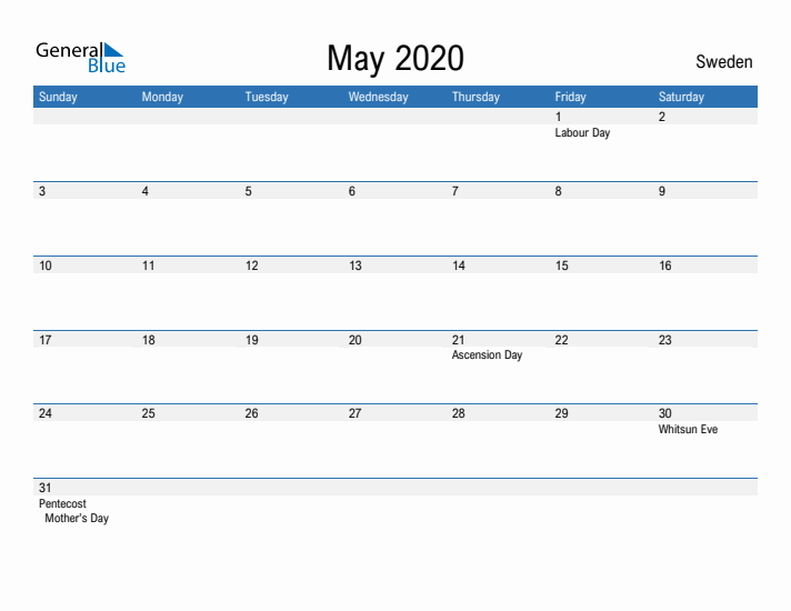 Fillable May 2020 Calendar