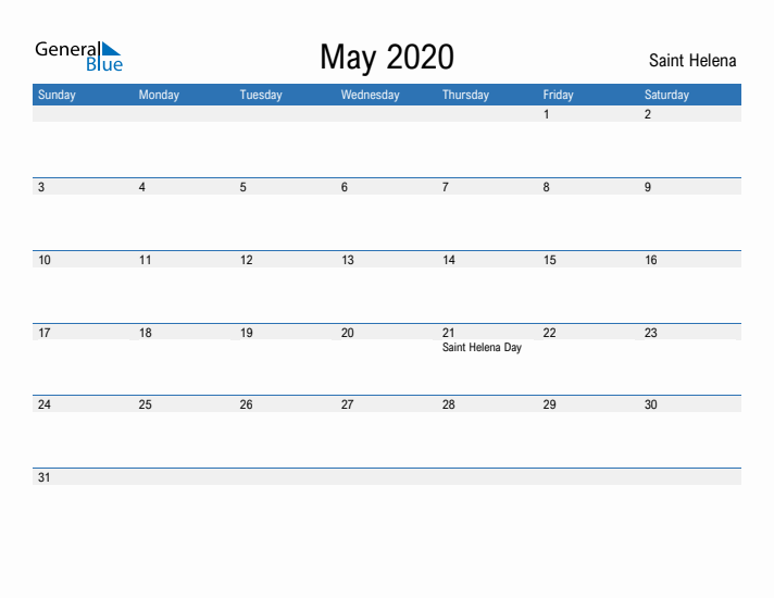 Fillable May 2020 Calendar