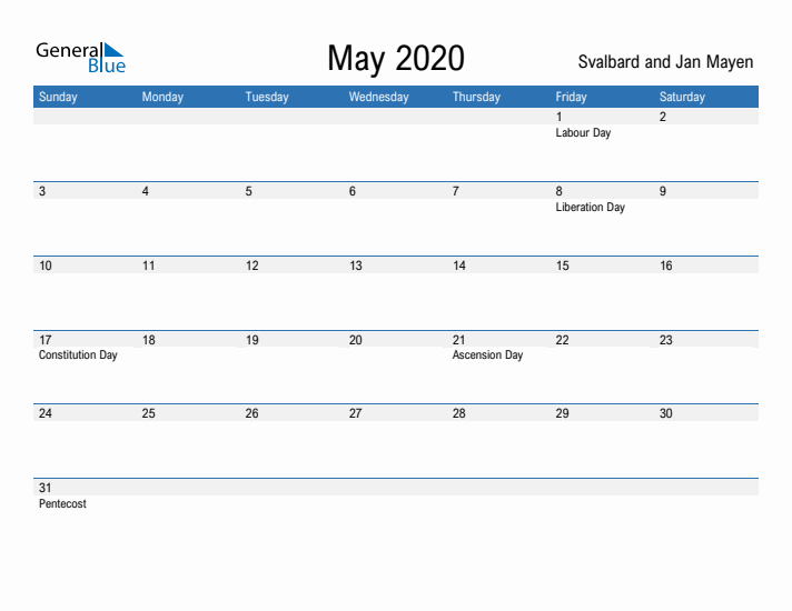 Fillable May 2020 Calendar