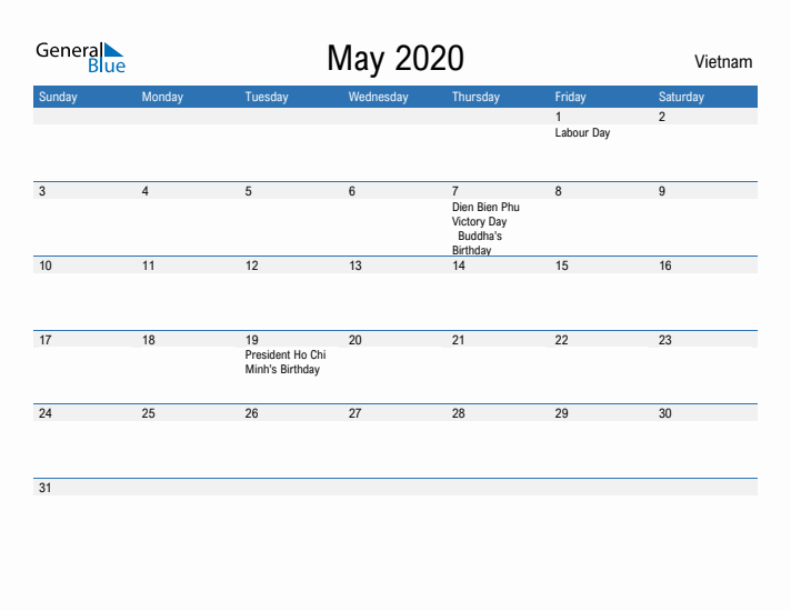 Fillable May 2020 Calendar