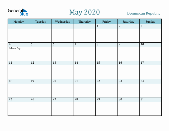 May 2020 Calendar with Holidays